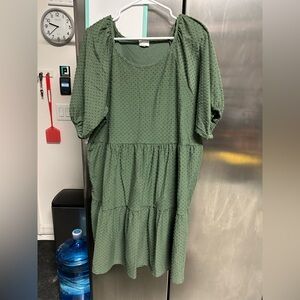 J. Crew Olive textured dot xl Dress